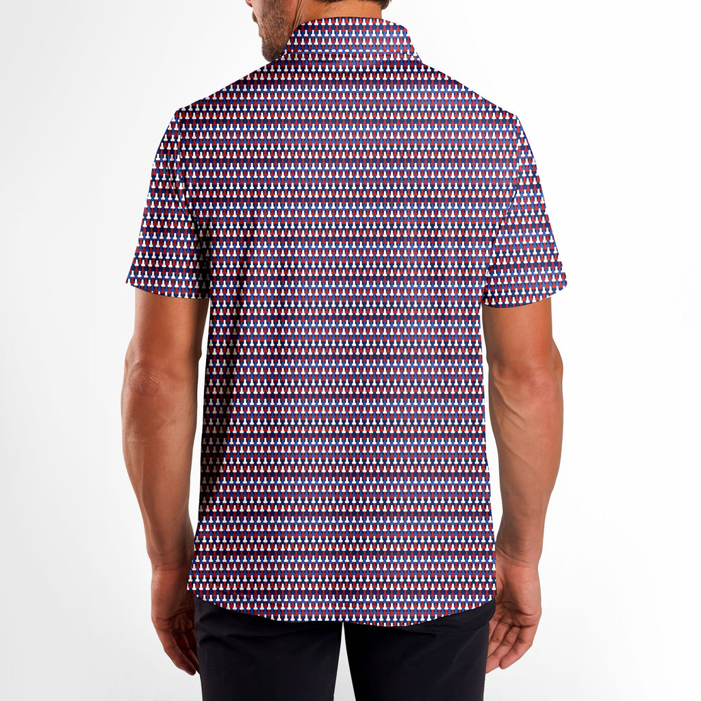 Frank and Beans Funny American-Polo Shirt For Men-Gerbera Prints