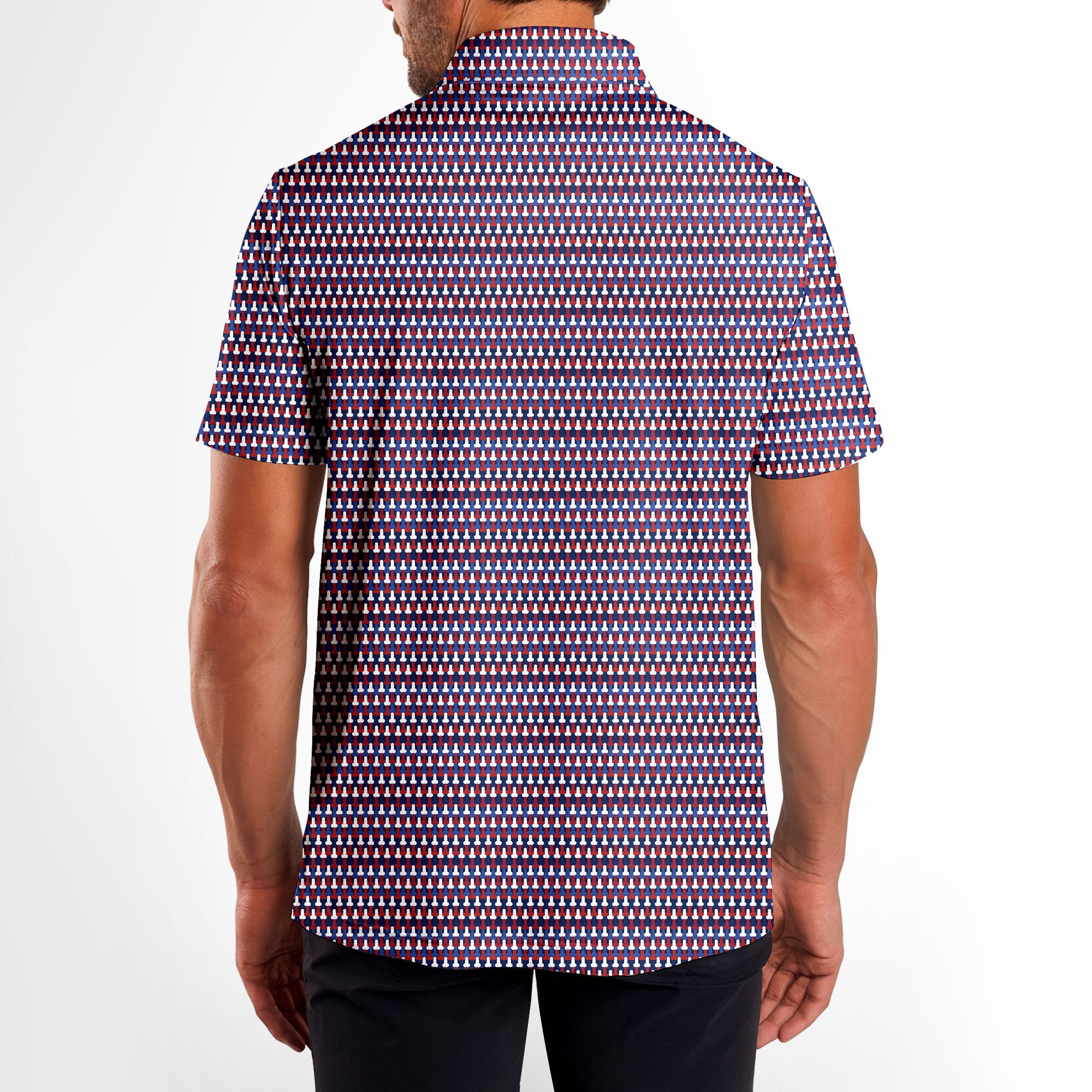 Frank and Beans Funny American-Polo Shirt For Men-Gerbera Prints