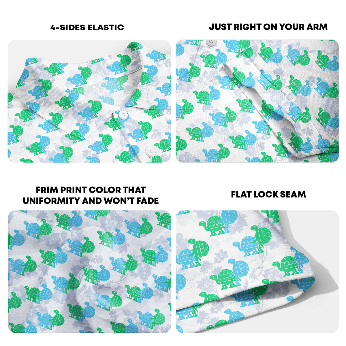 Love Turtles - Funny Golf Polo Shirt-Polo Shirt For Men-Gerbera Prints