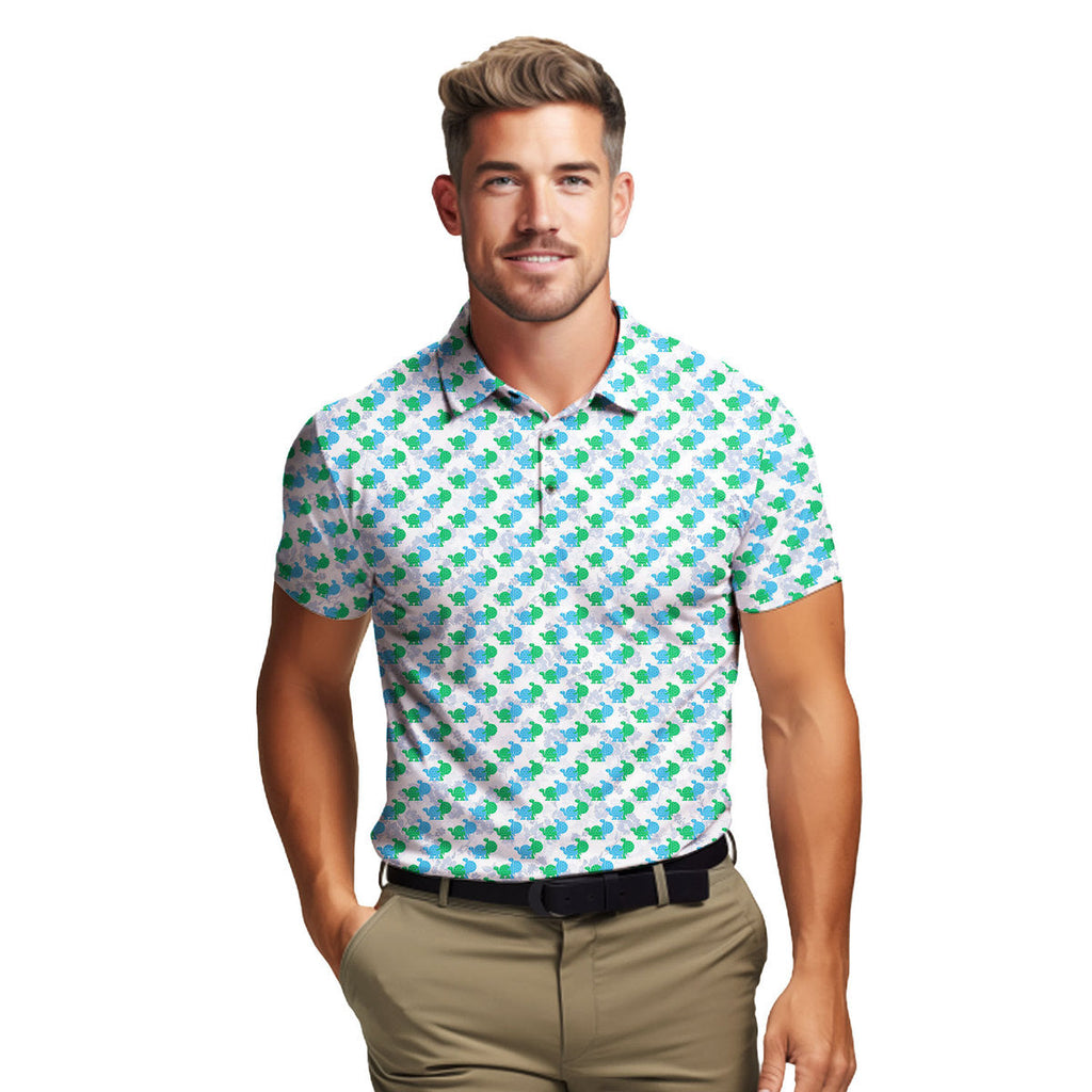 Love Turtles - Funny Golf Polo Shirt-Polo Shirt For Men-Gerbera Prints
