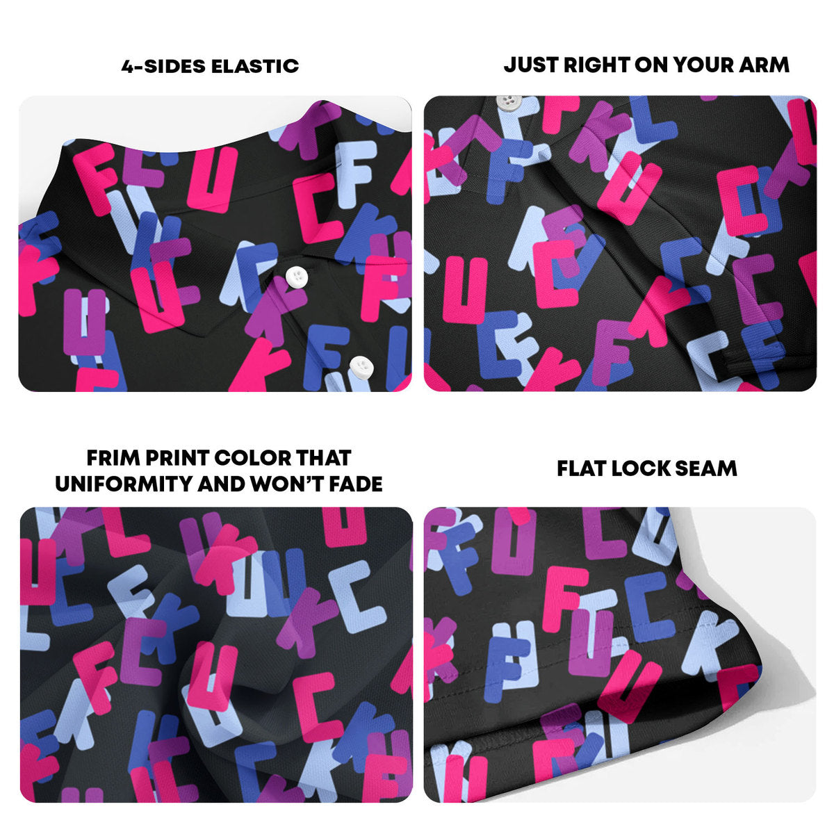 Hidden Words - Funny Golf Polo Shirt-Polo Shirt For Men-Gerbera Prints