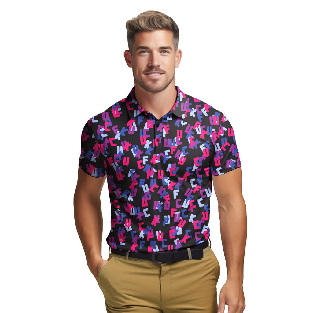 Hidden Words - Funny Golf Polo Shirt-Polo Shirt For Men-Gerbera Prints