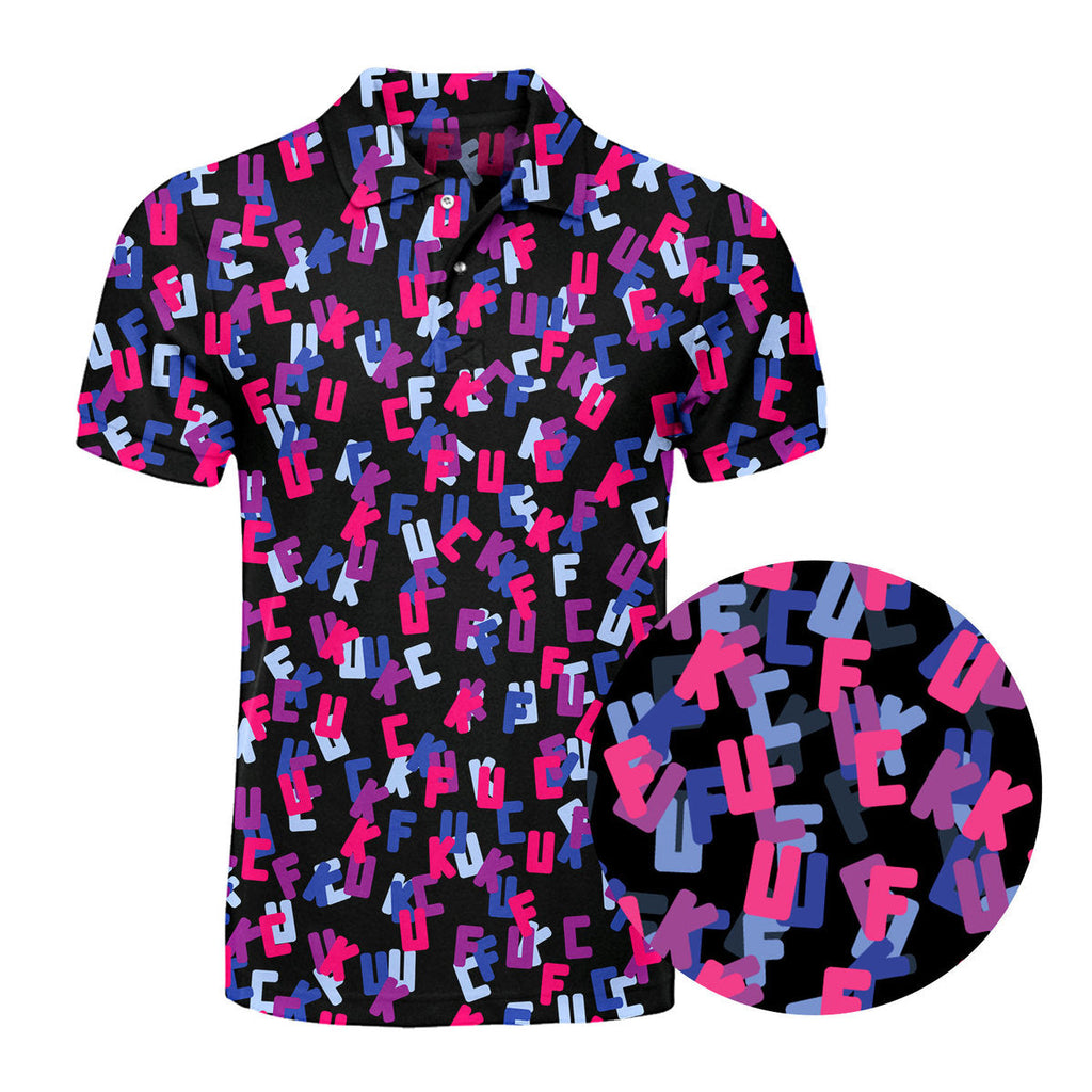 Hidden Words - Funny Golf Polo Shirt-Polo Shirt For Men-Gerbera Prints