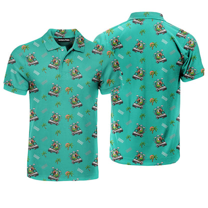 Parrot Drives Golf Cart - Golf Polo Shirt
