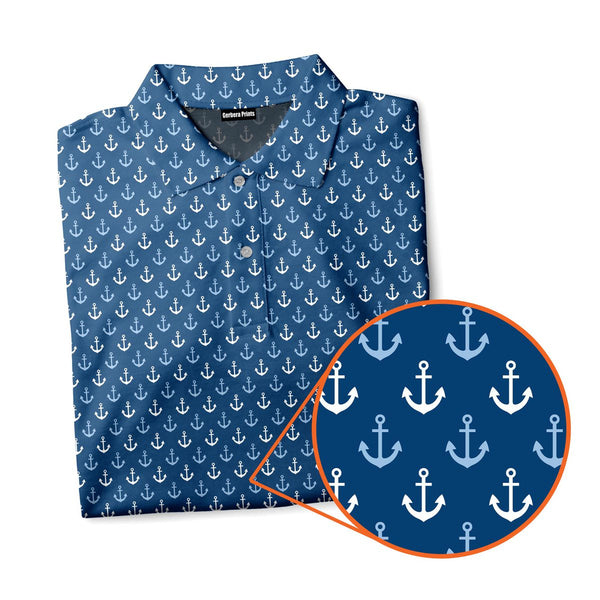 Anchor Pattern Polo Shirt For Men