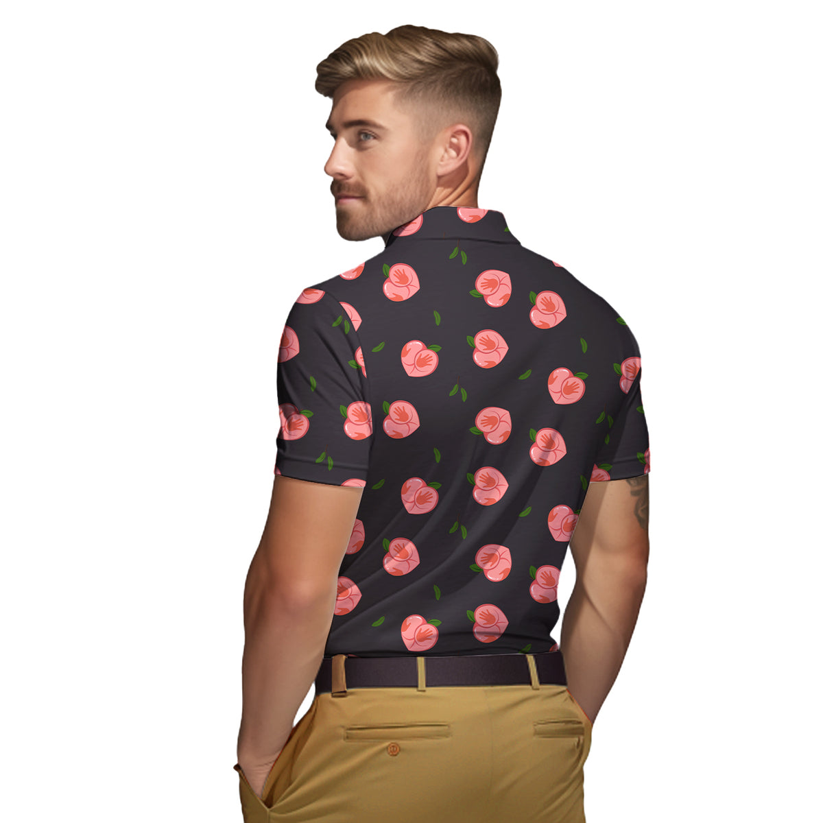 Nice Peaches - Funny Golf Polo Shirt-Polo Shirt For Men-Gerbera Prints
