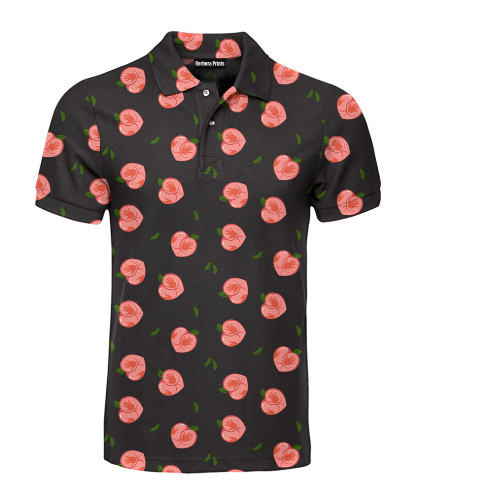 Nice Peaches - Funny Golf Polo Shirt-Polo Shirt For Men-Gerbera Prints