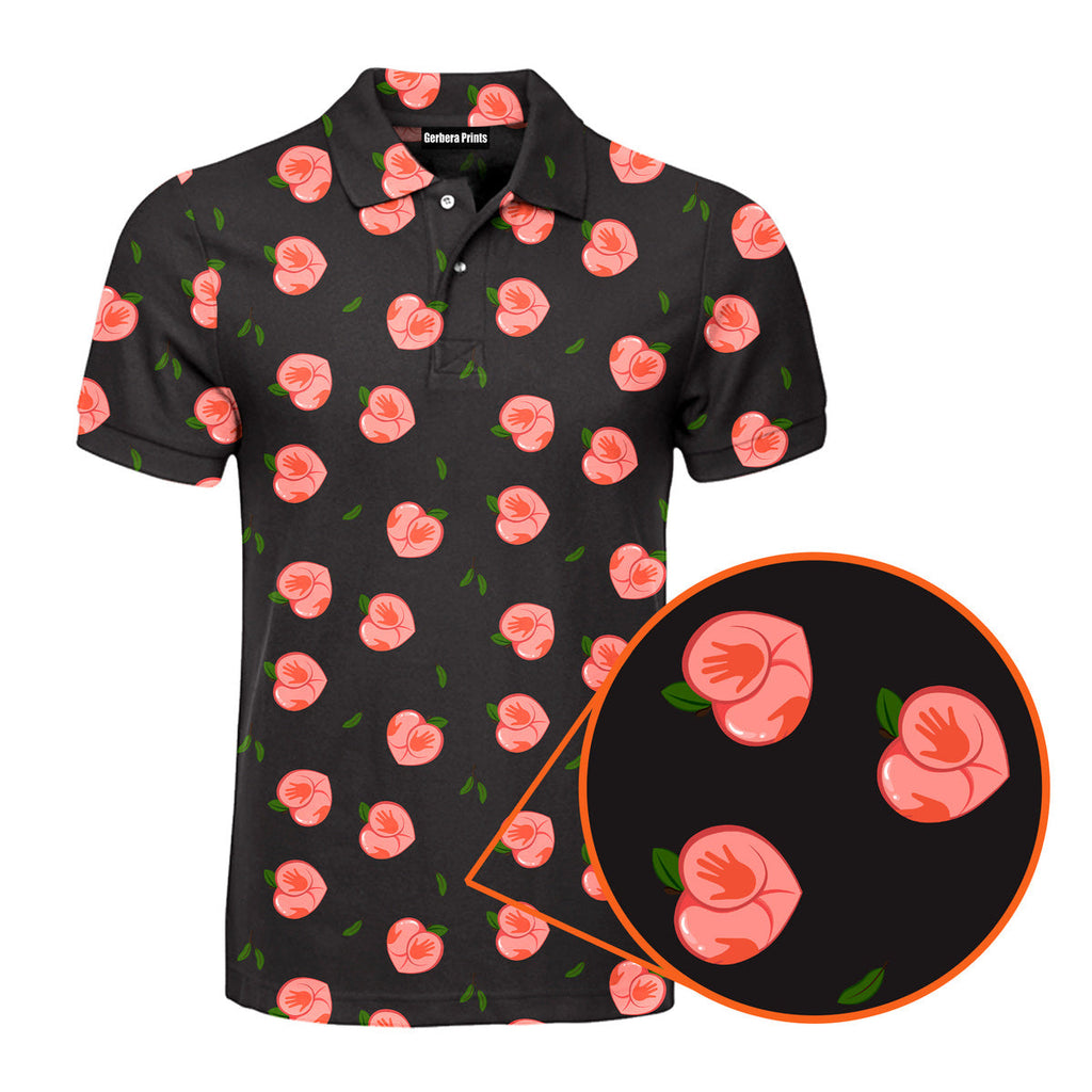 Nice Peaches - Funny Golf Polo Shirt-Polo Shirt For Men-Gerbera Prints