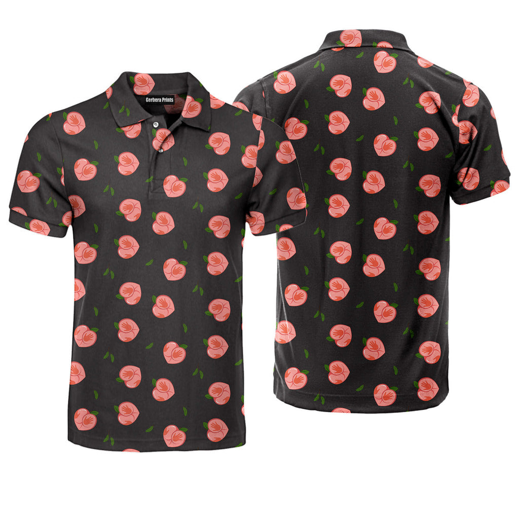 Nice Peaches - Funny Golf Polo Shirt-Polo Shirt For Men-Gerbera Prints