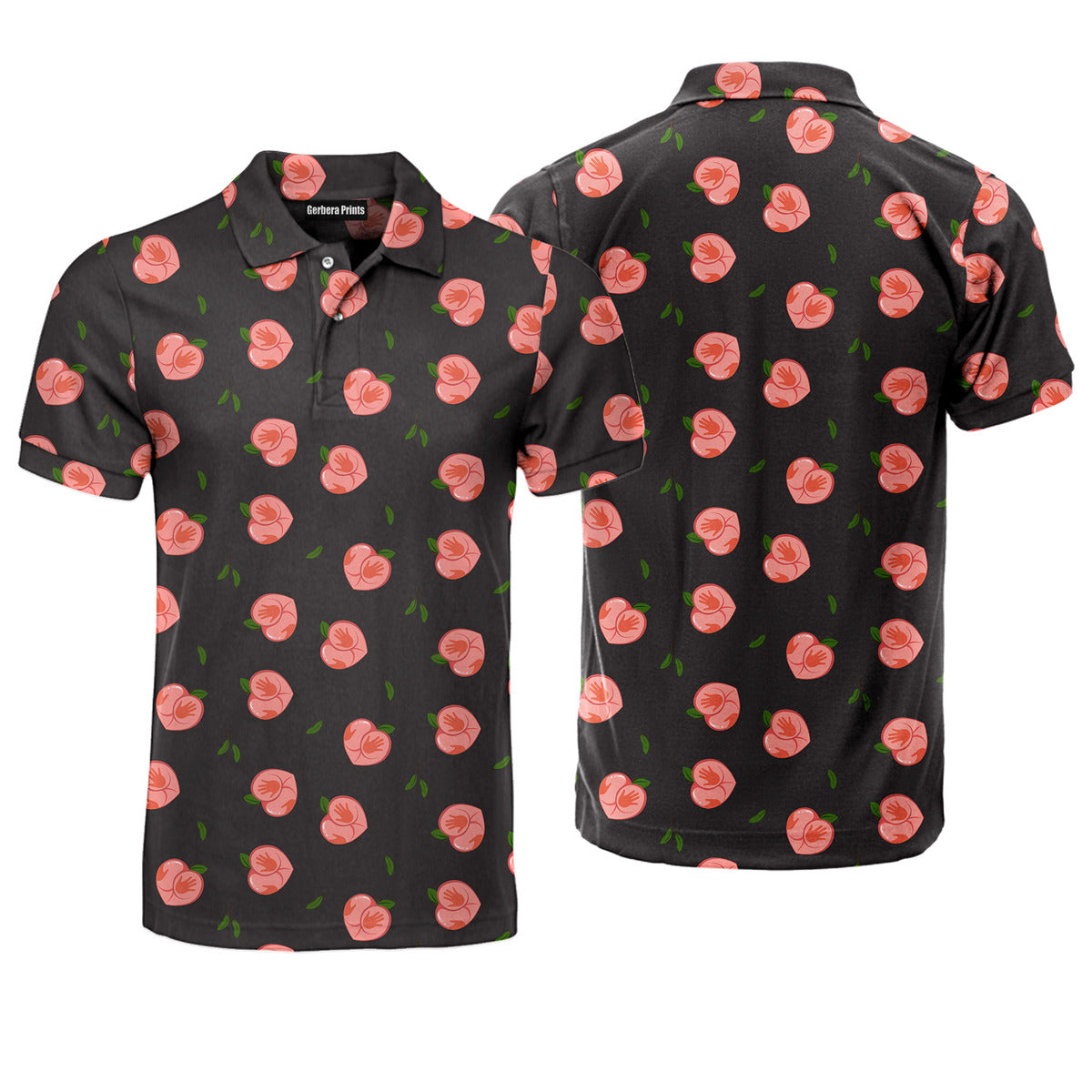 Nice Peaches - Funny Golf Polo Shirt-Polo Shirt For Men-Gerbera Prints