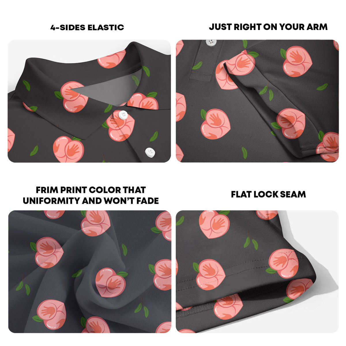Nice Peaches - Funny Golf Polo Shirt-Polo Shirt For Men-Gerbera Prints