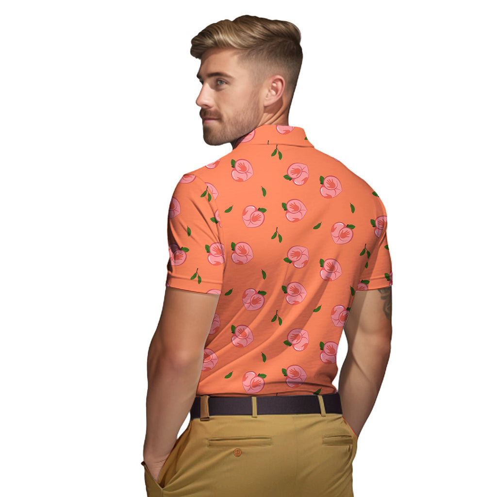 Nice Peaches - Funny Golf Polo Shirt-Polo Shirt For Men-Gerbera Prints