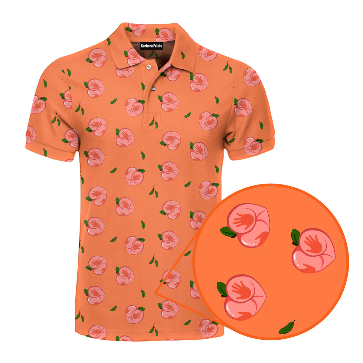 Nice Peaches - Funny Golf Polo Shirt-Polo Shirt For Men-Gerbera Prints