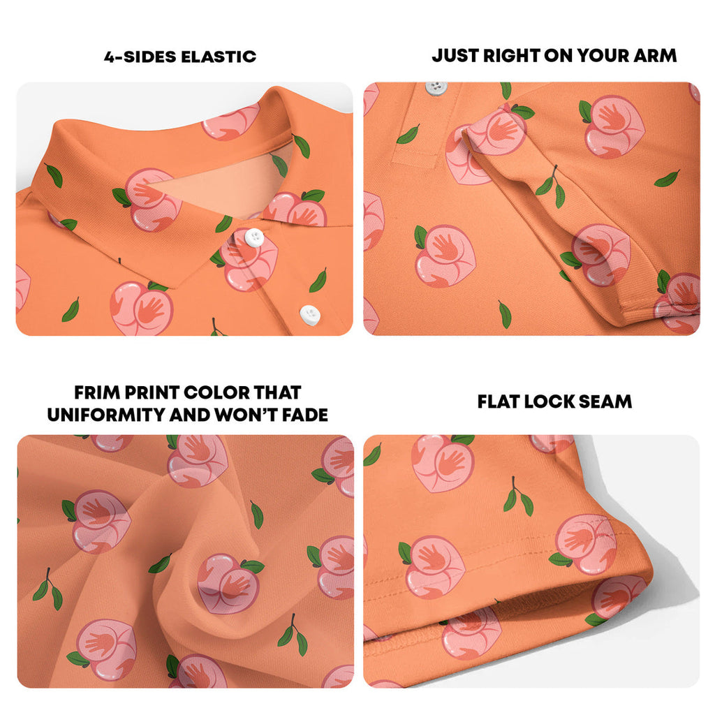 Nice Peaches - Funny Golf Polo Shirt-Polo Shirt For Men-Gerbera Prints