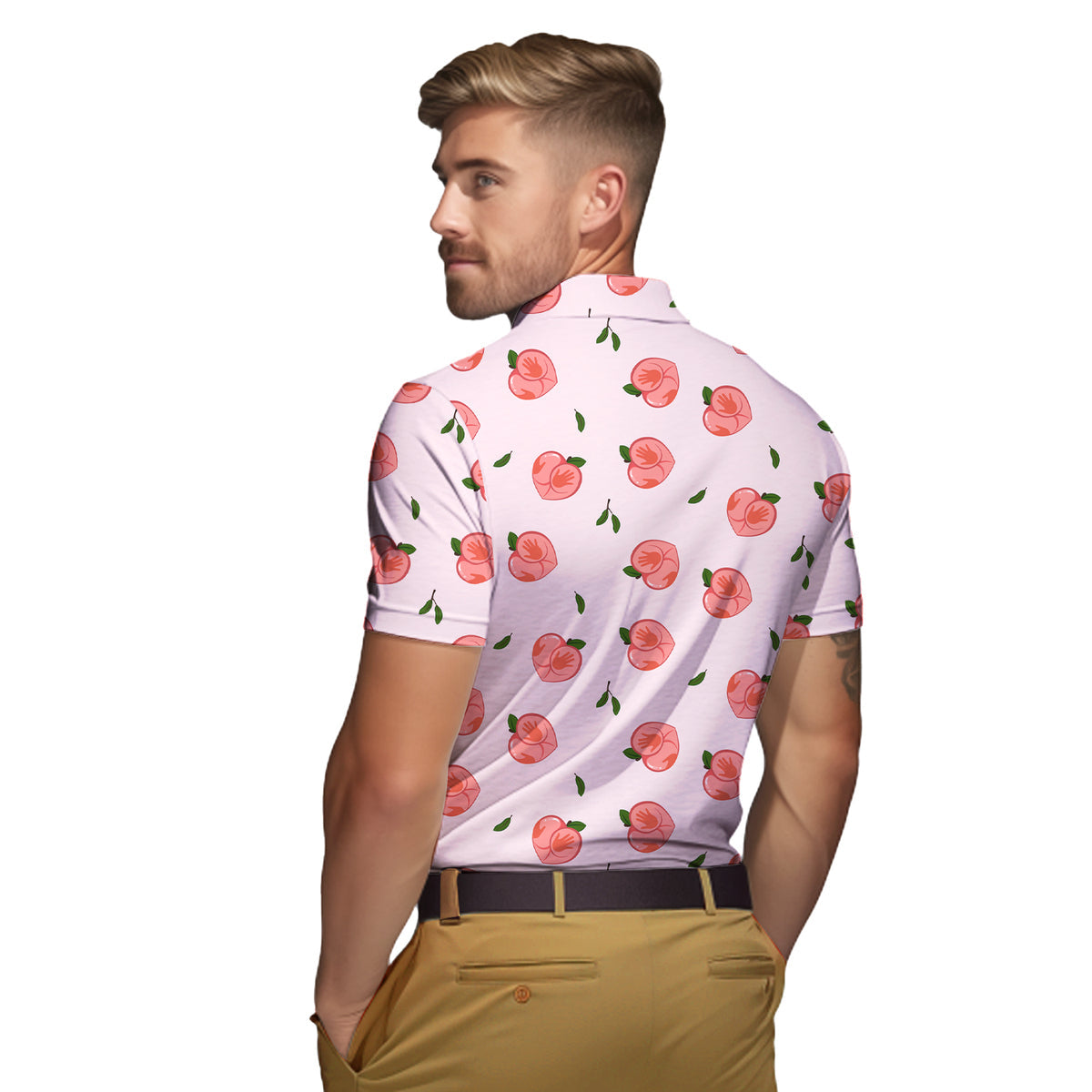 Nice Peaches - Funny Golf Polo Shirt-Polo Shirt For Men-Gerbera Prints