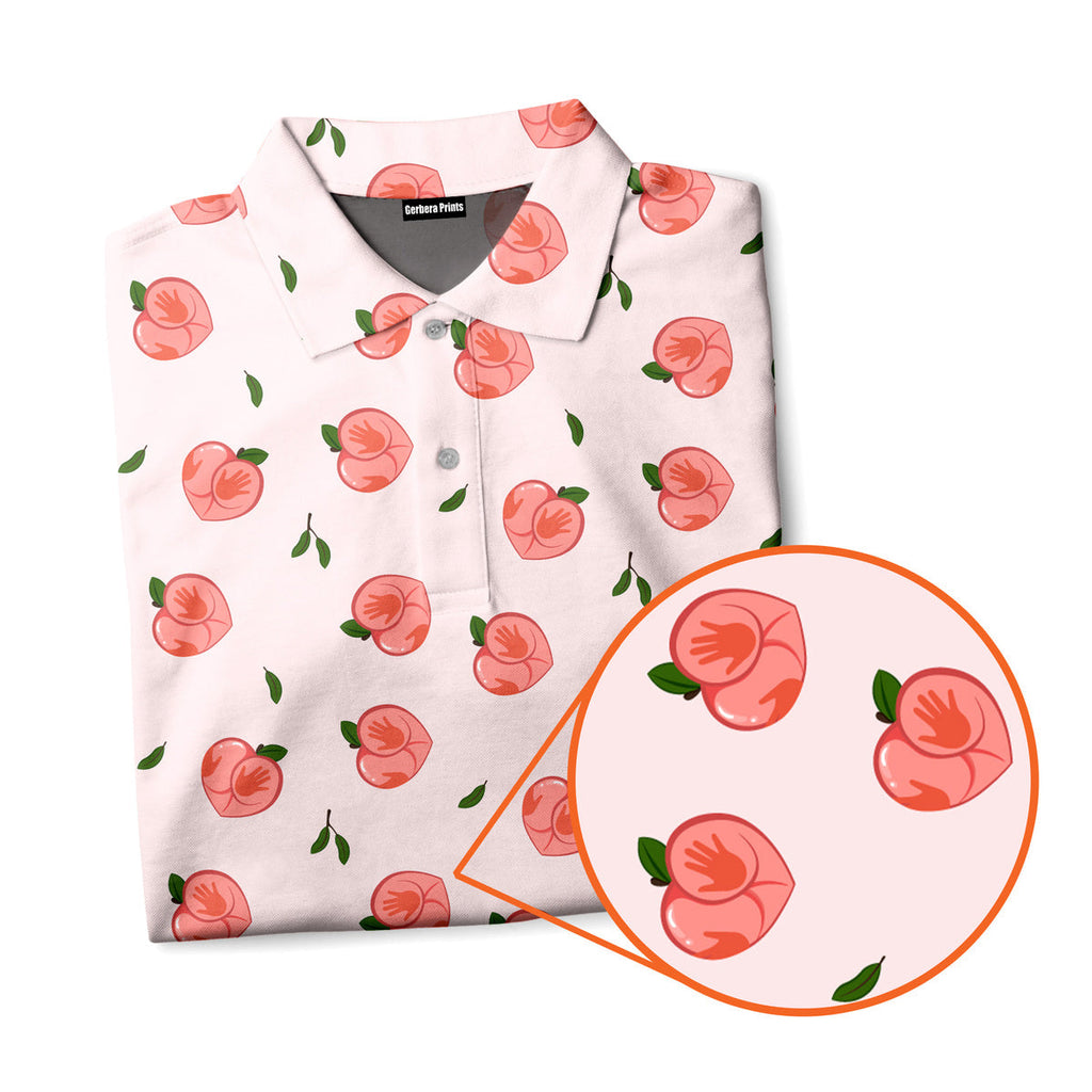 Nice Peaches - Funny Golf Polo Shirt-Polo Shirt For Men-Gerbera Prints
