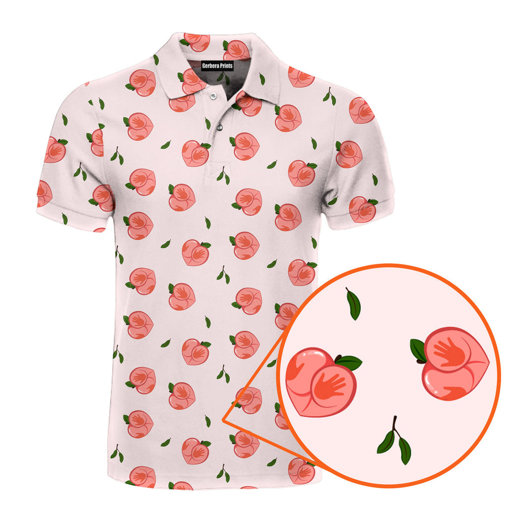 Nice Peaches - Funny Golf Polo Shirt-Polo Shirt For Men-Gerbera Prints