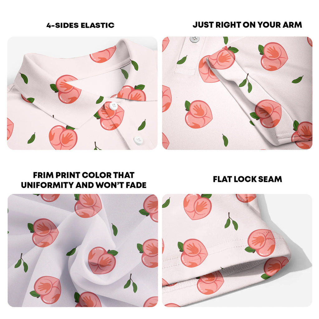 Nice Peaches - Funny Golf Polo Shirt-Polo Shirt For Men-Gerbera Prints