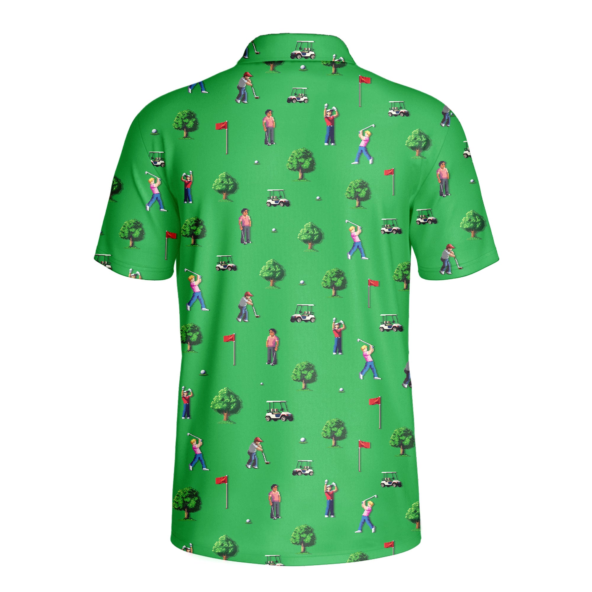 8-Bit Birdie - Golf Polo Shirt-Polo Shirt For Men-Gerbera Prints