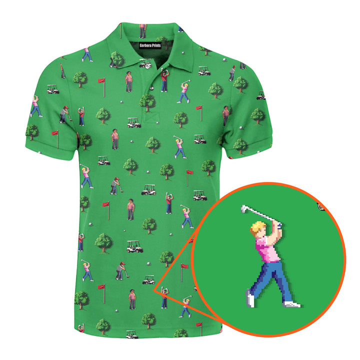 8-Bit Birdie Golf Polo Shirt For Men