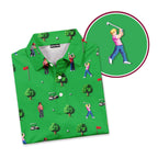 8-Bit Birdie - Golf Polo Shirt-Polo Shirt For Men-Gerbera Prints