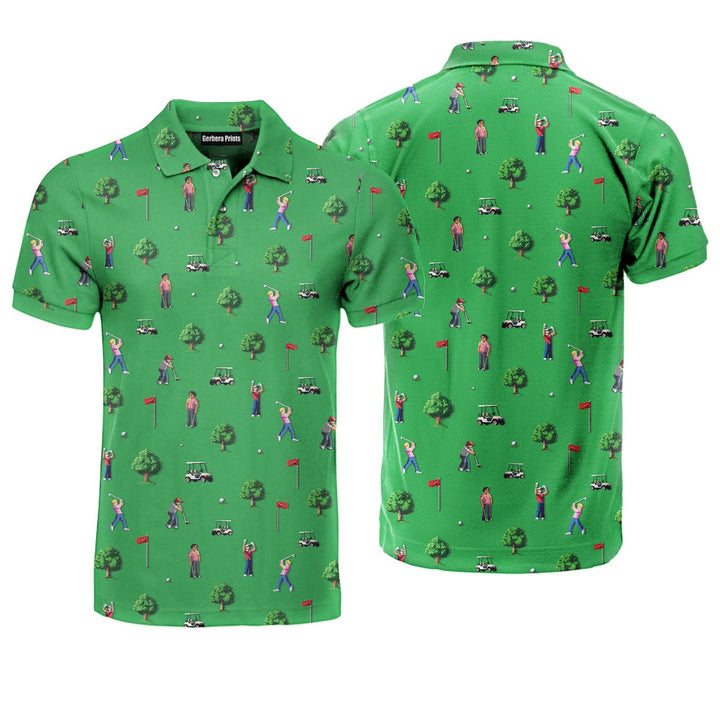 8-Bit Birdie Golf Polo Shirt For Men