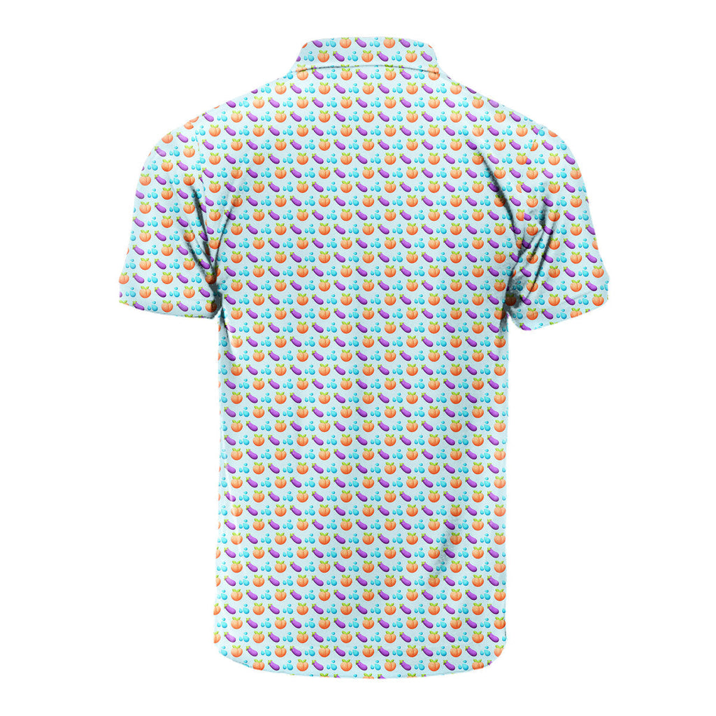 A Taste of Eggplant & Peach - Funny Golf Polo Shirt-Polo Shirt For Men-Gerbera Prints