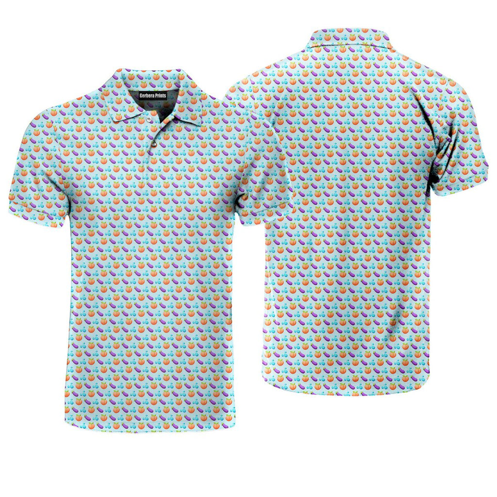 A Taste of Eggplant & Peach - Funny Golf Polo Shirt-Polo Shirt For Men-Gerbera Prints
