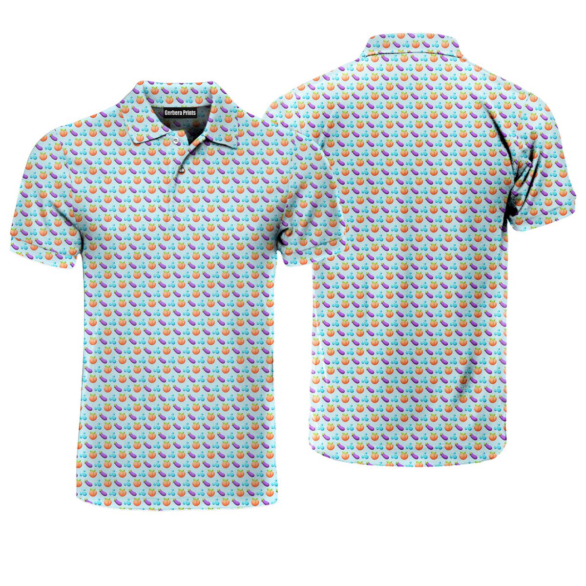A Taste of Eggplant & Peach - Funny Golf Polo Shirt-Polo Shirt For Men-Gerbera Prints