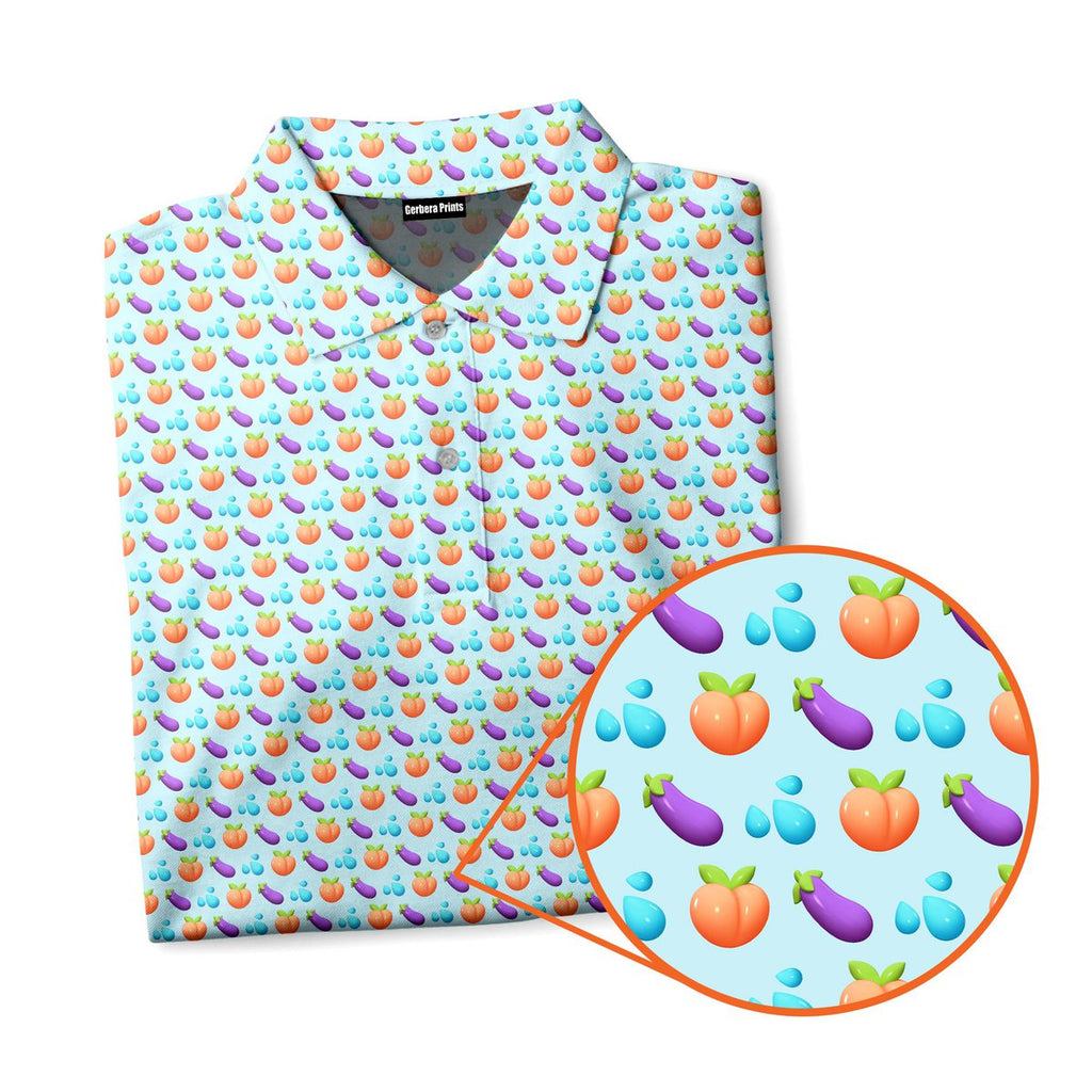 A Taste of Eggplant & Peach - Funny Golf Polo Shirt-Polo Shirt For Men-Gerbera Prints