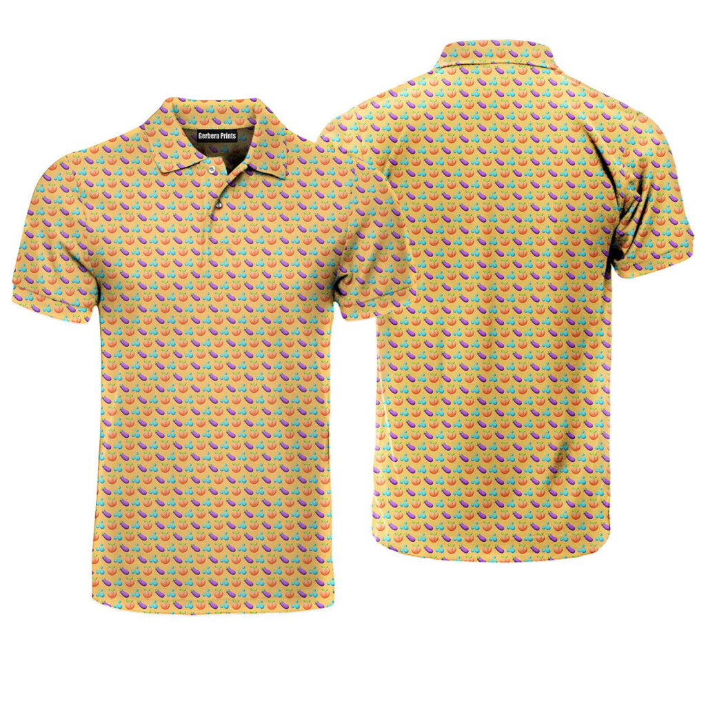 A Taste of Eggplant & Peach - Funny Golf Polo Shirt-Polo Shirt For Men-Gerbera Prints