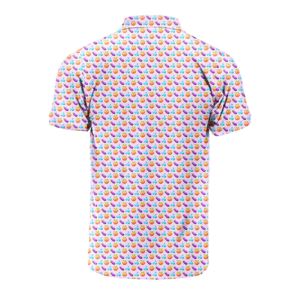 A Taste of Eggplant & Peach - Funny Golf Polo Shirt-Polo Shirt For Men-Gerbera Prints