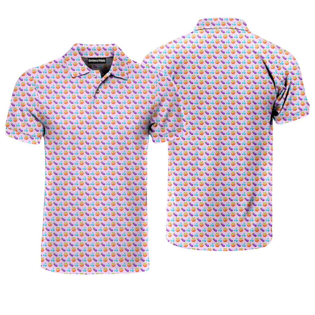 A Taste of Eggplant & Peach - Funny Golf Polo Shirt-Polo Shirt For Men-Gerbera Prints