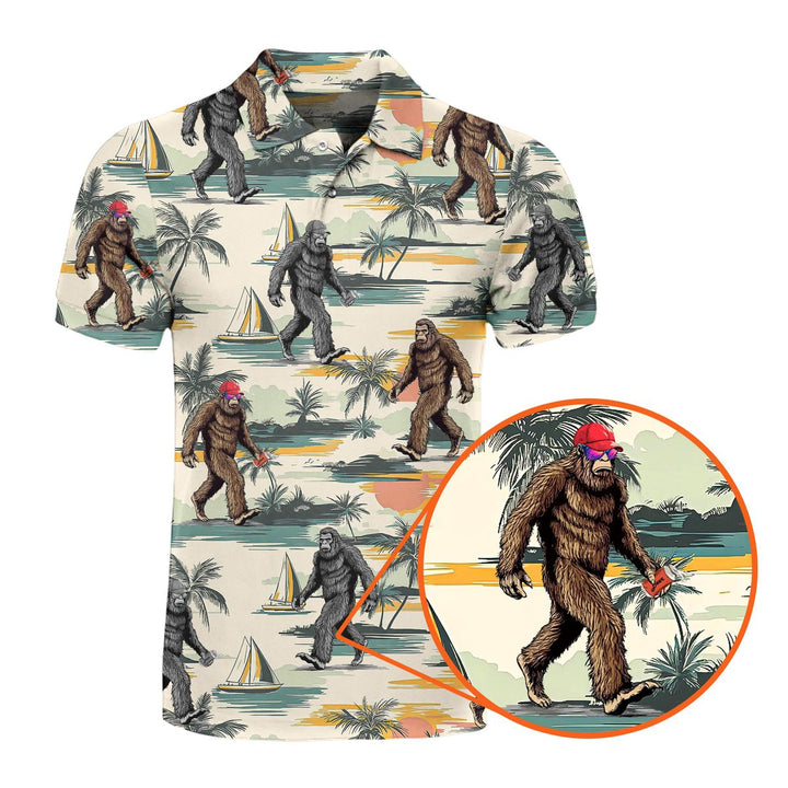 Bigfoot Sasquatch Tropical Discovery Journey - Golf Polo Shirt