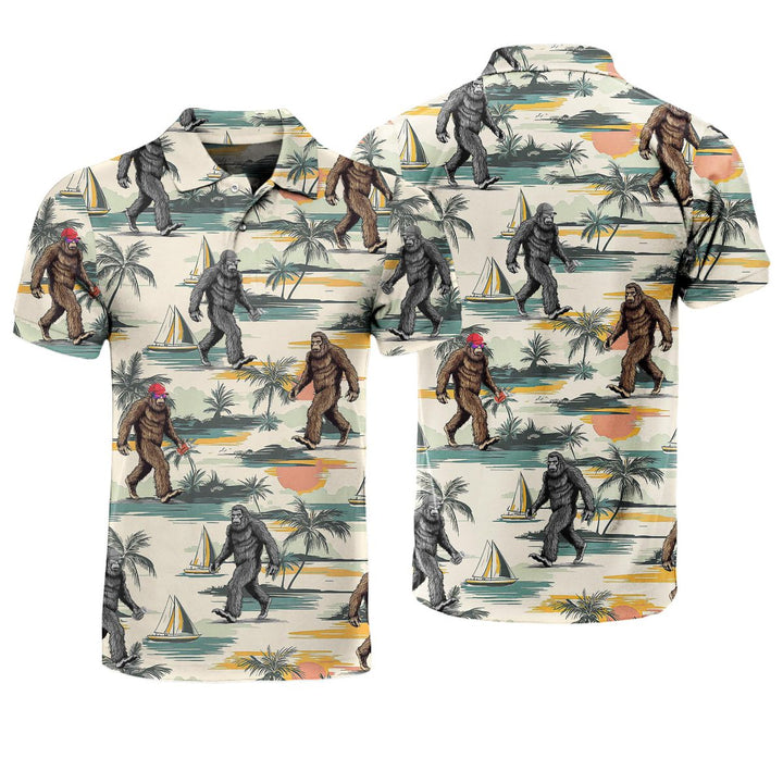 Bigfoot Sasquatch Tropical Discovery Journey - Golf Polo Shirt