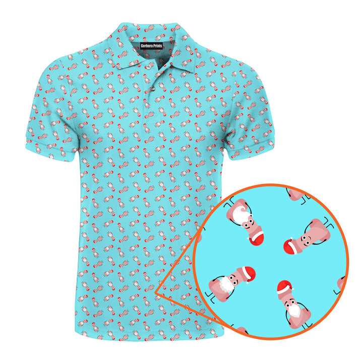 Funny Christmas Penises Pattern - Funny Golf Polo Shirt