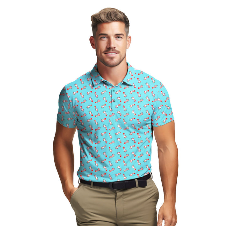 Funny Christmas Penises Pattern - Funny Golf Polo Shirt