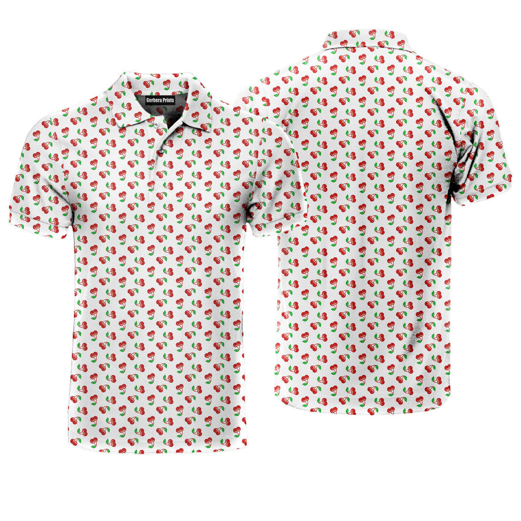 Fruits Cherry Breast - Funny Golf Polo Shirt-Polo Shirt For Men-Gerbera Prints