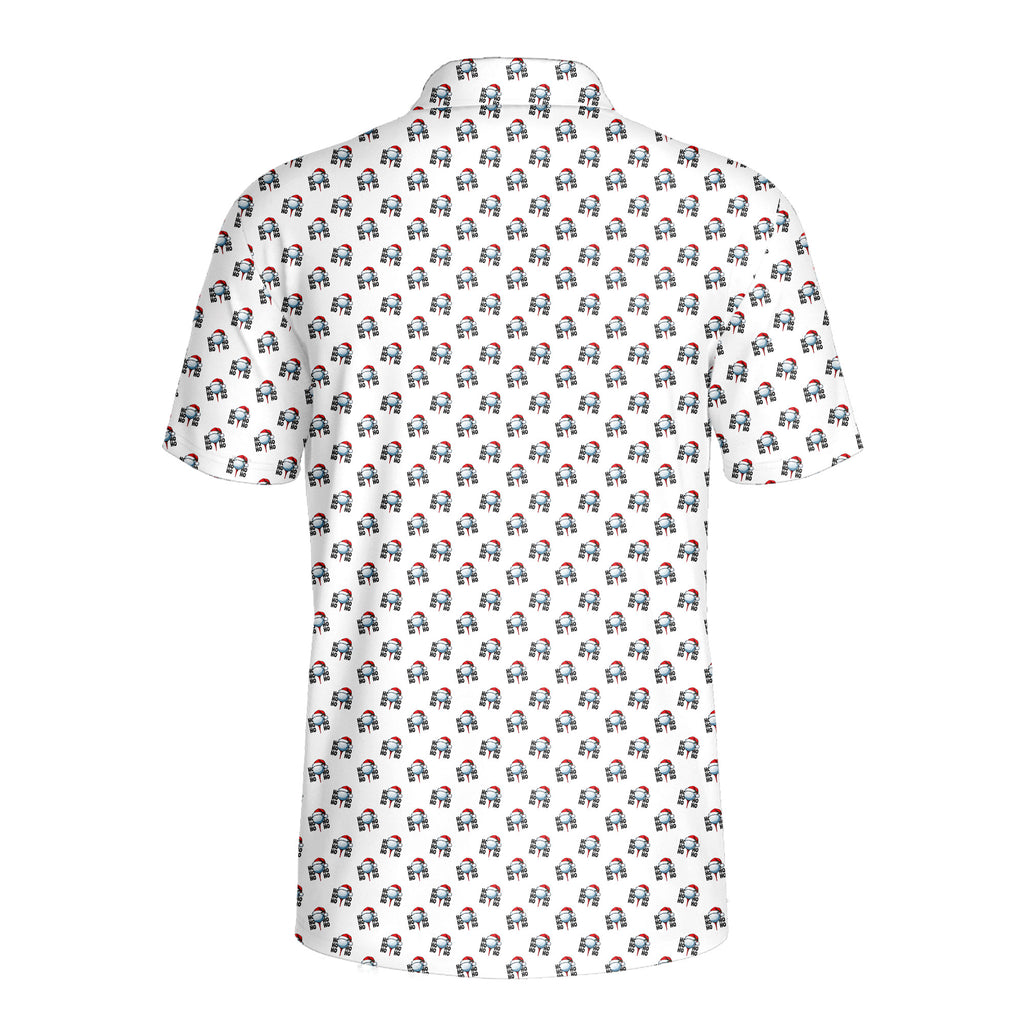 Santa Hat Golf Ball Christmas Cheer Ho Ho Ho - Golf Polo Shirt-Polo Shirt For Men-Gerbera Prints