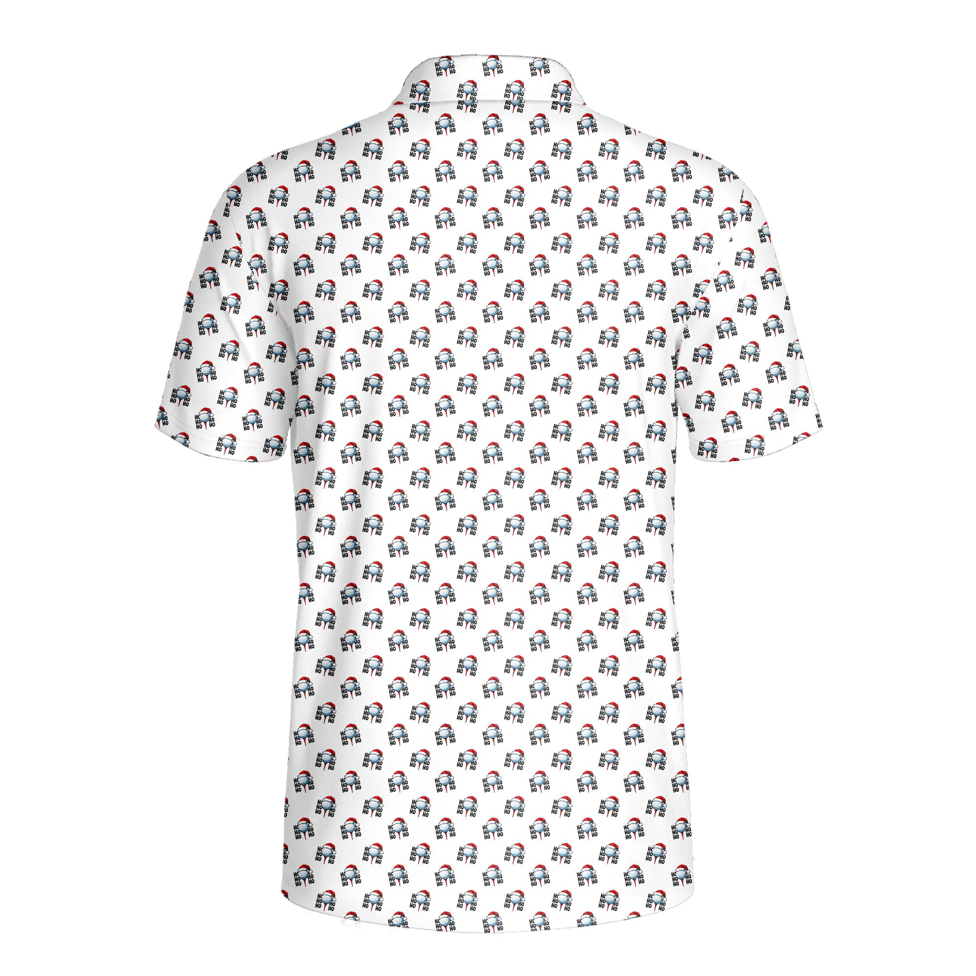 Santa Hat Golf Ball Christmas Cheer Ho Ho Ho - Golf Polo Shirt-Polo Shirt For Men-Gerbera Prints