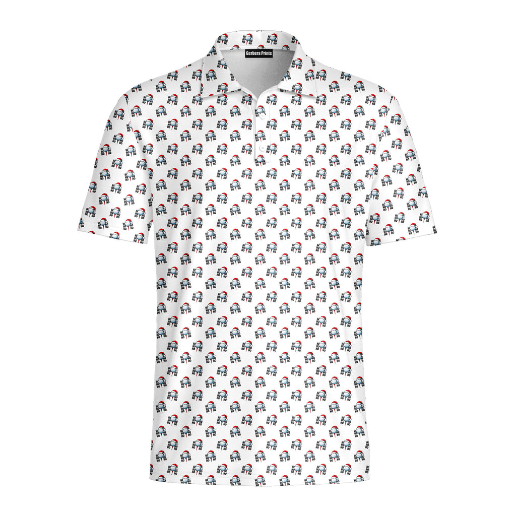 Santa Hat Golf Ball Christmas Cheer Ho Ho Ho - Golf Polo Shirt-Polo Shirt For Men-Gerbera Prints