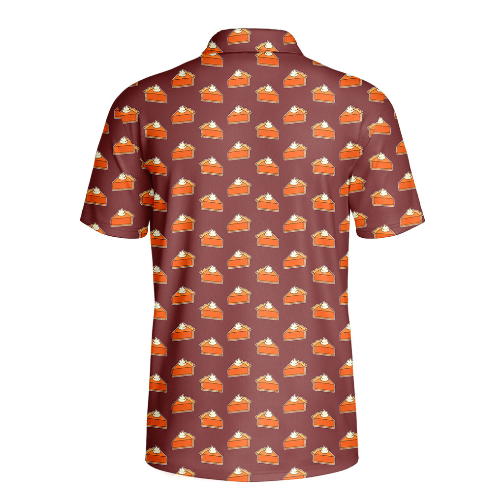 Thanksgiving Pumpkin Pie - Golf Polo Shirt-Polo Shirt For Men-Gerbera Prints