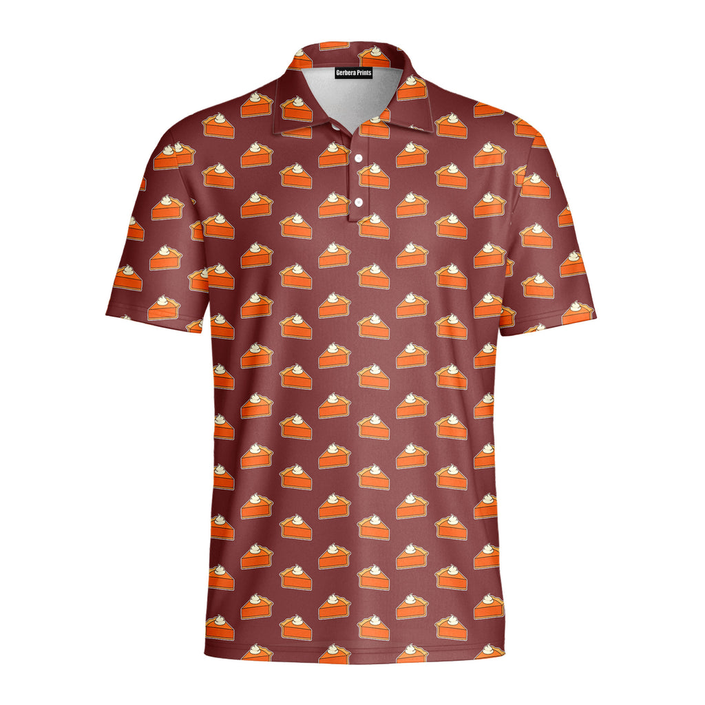 Thanksgiving Pumpkin Pie - Golf Polo Shirt-Polo Shirt For Men-Gerbera Prints