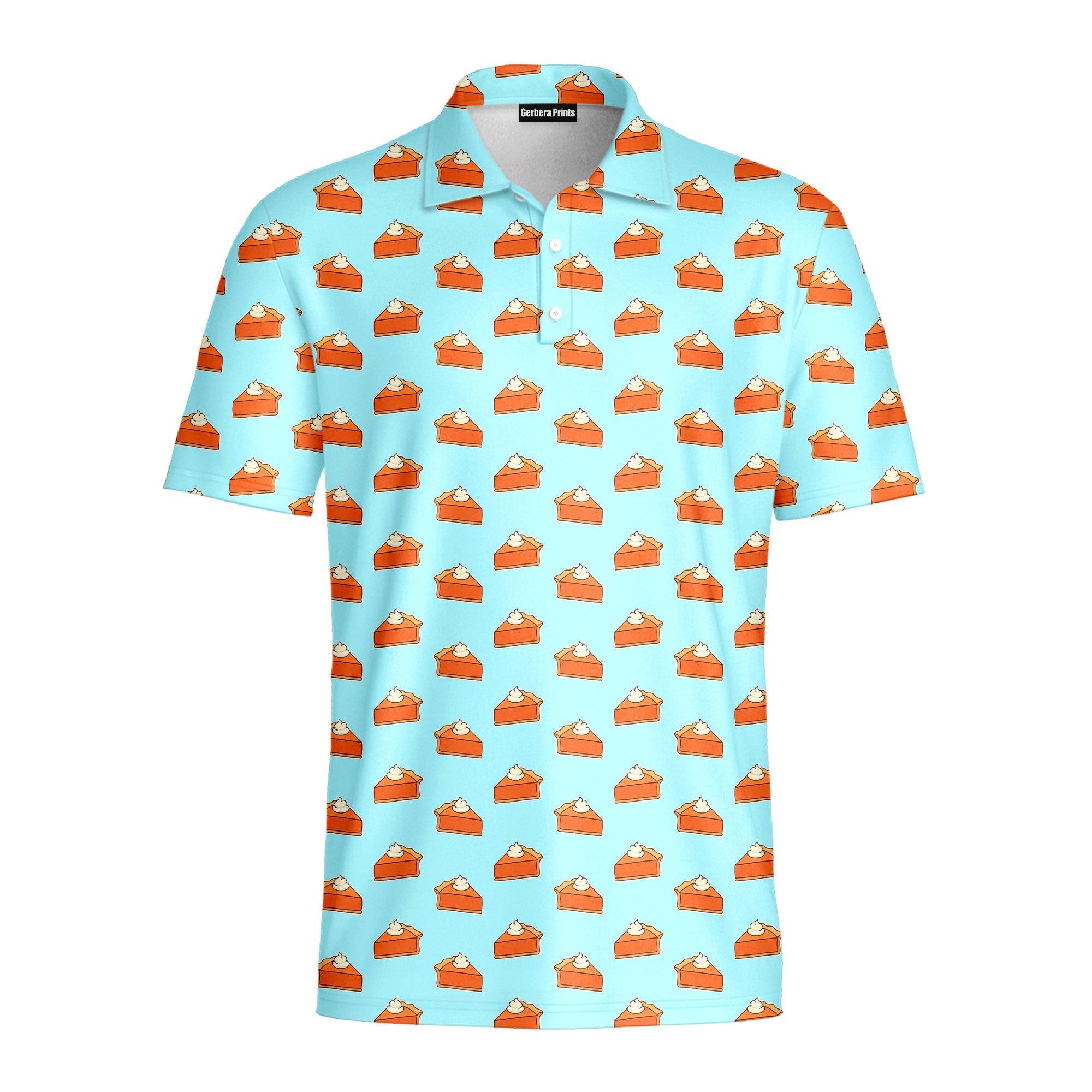 Thanksgiving Pumpkin Pie - Golf Polo Shirt-Polo Shirt For Men-Gerbera Prints