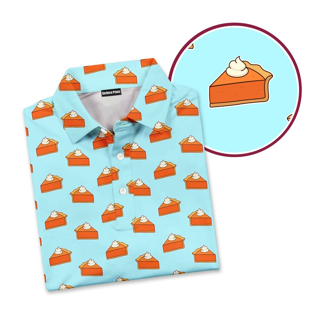 Thanksgiving Pumpkin Pie - Golf Polo Shirt-Polo Shirt For Men-Gerbera Prints