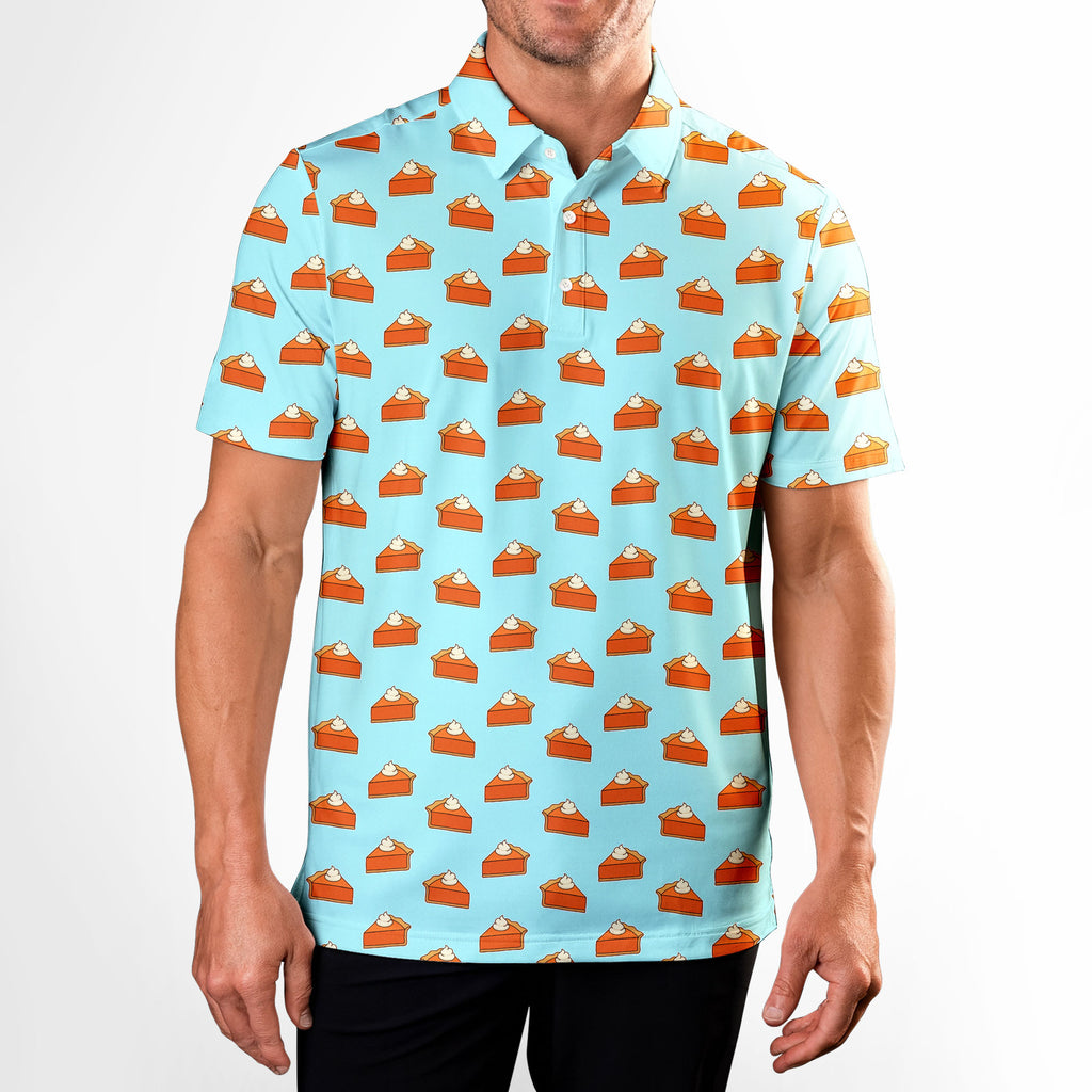 Thanksgiving Pumpkin Pie - Golf Polo Shirt-Polo Shirt For Men-Gerbera Prints