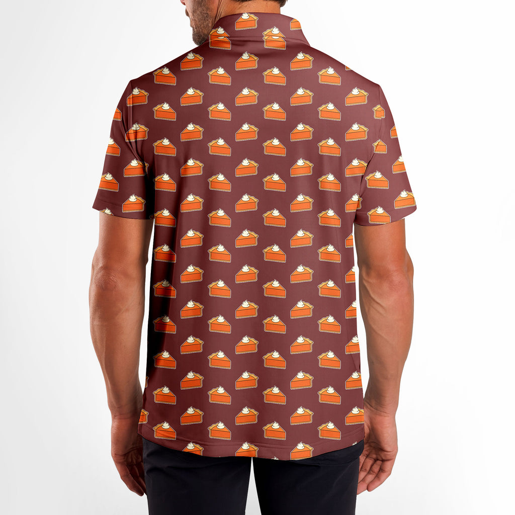 Thanksgiving Pumpkin Pie - Golf Polo Shirt-Polo Shirt For Men-Gerbera Prints