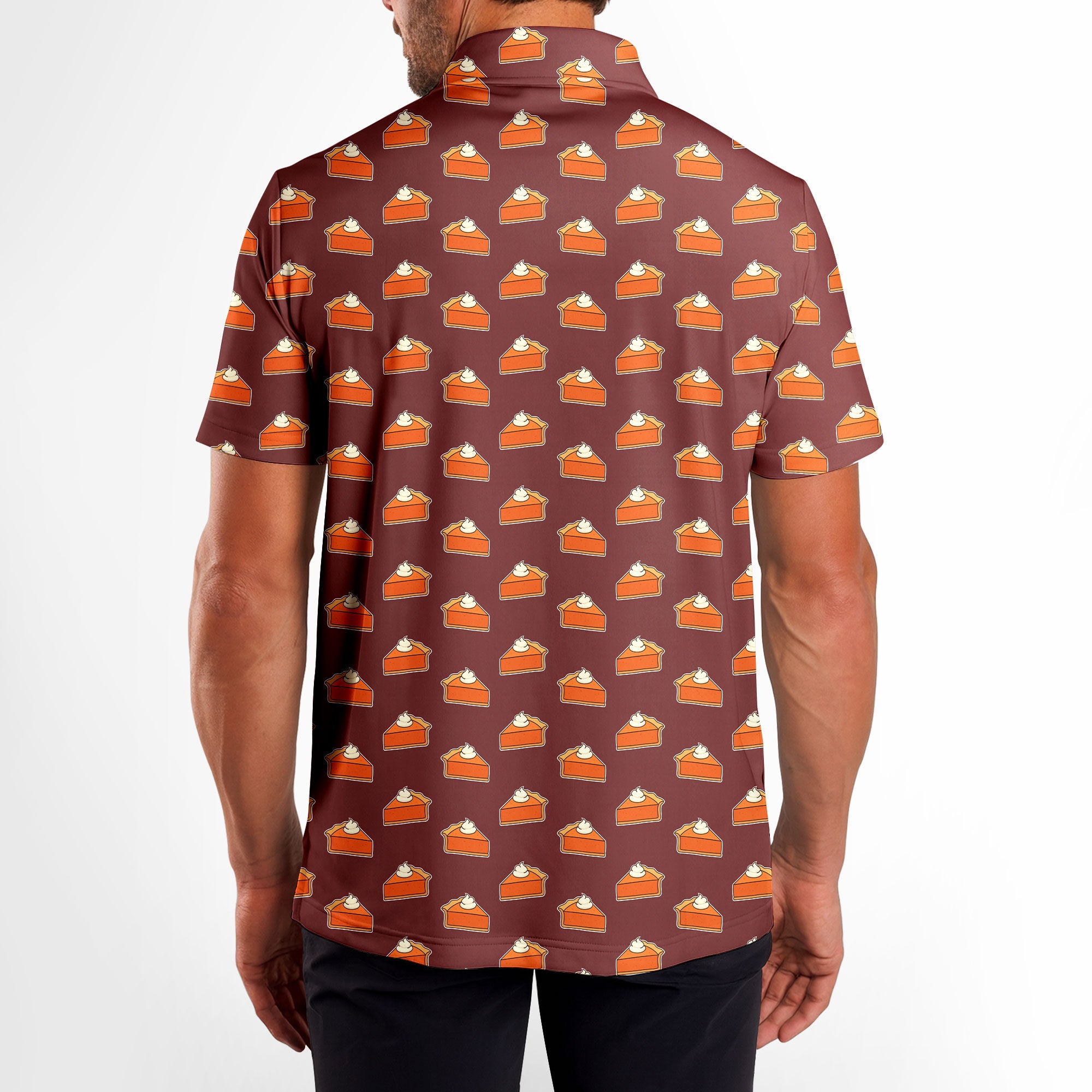 Thanksgiving Pumpkin Pie - Golf Polo Shirt-Polo Shirt For Men-Gerbera Prints