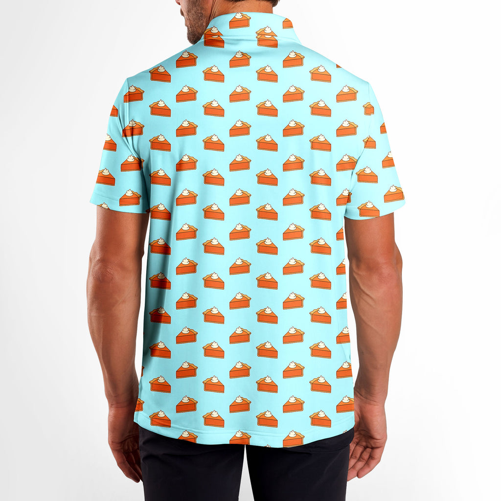 Thanksgiving Pumpkin Pie - Golf Polo Shirt-Polo Shirt For Men-Gerbera Prints