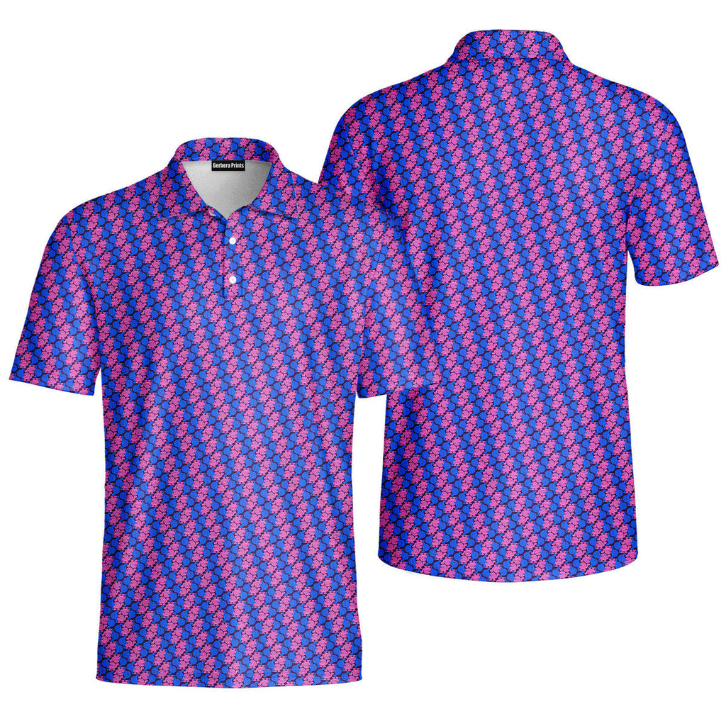Tortoise L-ove-Polo Shirt For Men-Gerbera Prints